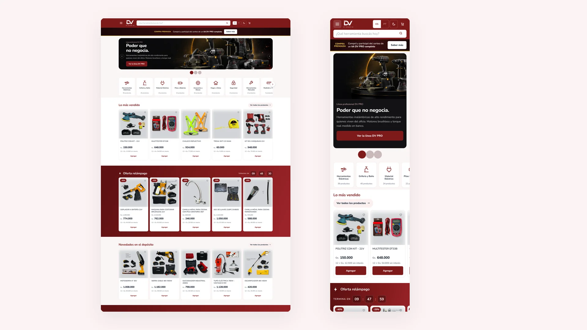 A página inteira: vitrine, ofertas e novidades