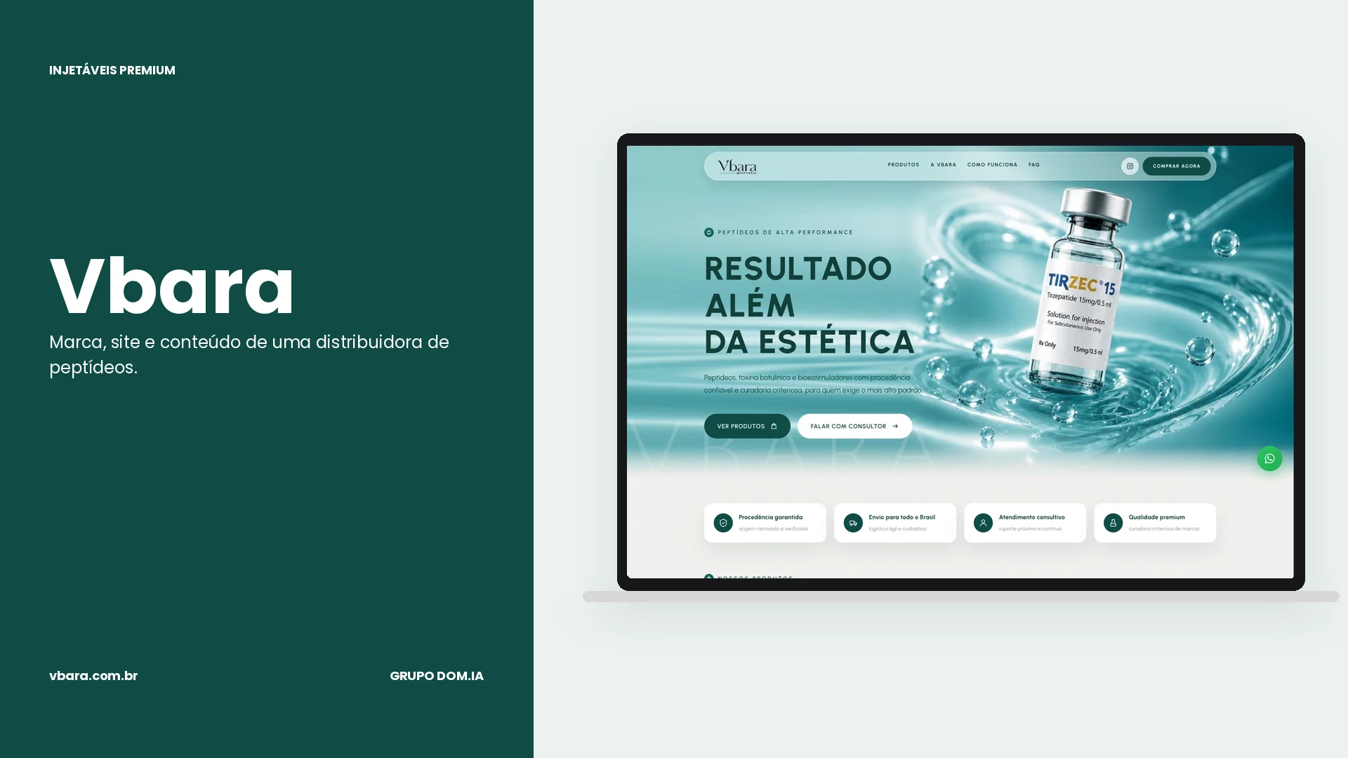 Vitrine de injetáveis premium com preço sob consulta